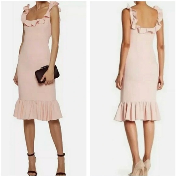 CINQ À SEPT Woman Opalina Fluted Ruffle-trimmed Crepe Dress - Picture 1 of 10